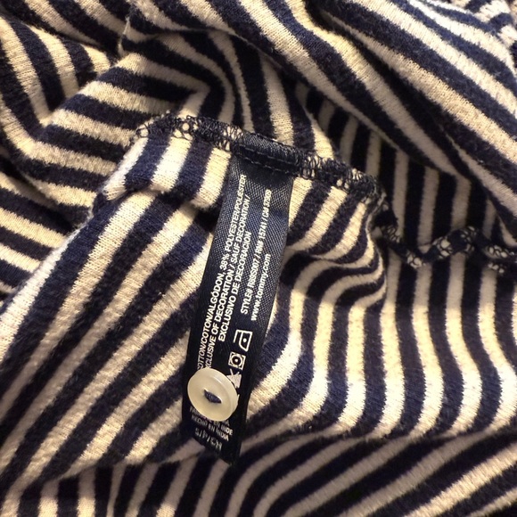 Tommy Hilfiger Navy & White Striped Waffle Knit Long Sleeve Henley Top Size S - Picture 6 of 8